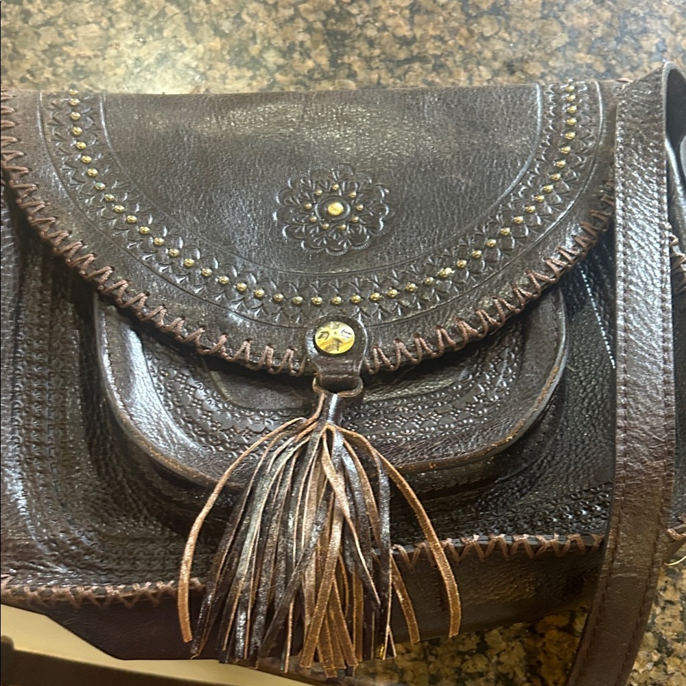 Patricia Nash Dark Brown Leather Crossbody Bag - Picture 3 of 4